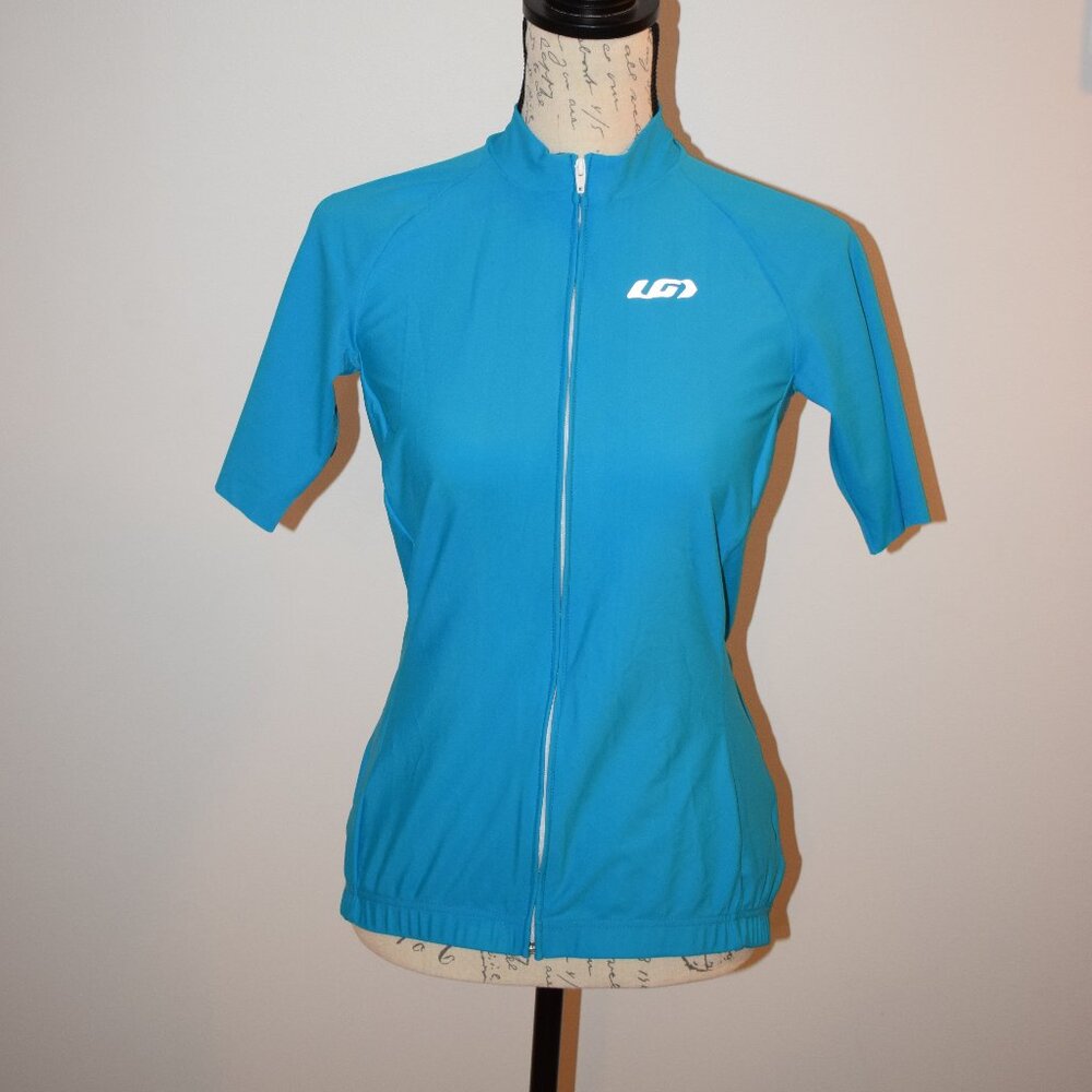 NWT Louis Garneau Blue short sleeve full zip cycling shirt small